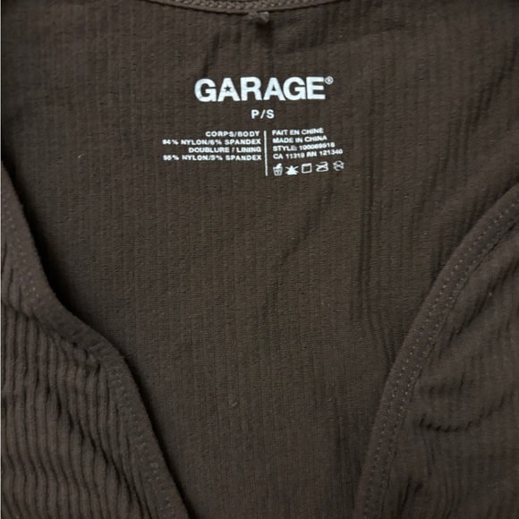Garage Brown Ribbed Crop Top - Picture 2 of 2